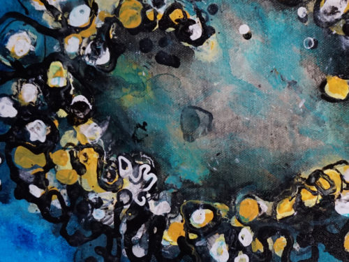 Heart Reef, Great Barrier Reef Original Acrylic Artwork Close Up